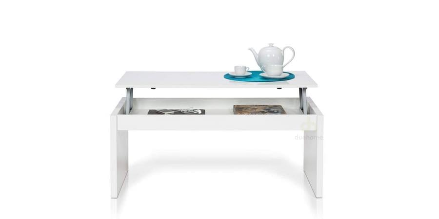 Mesa de centro elevable blanca